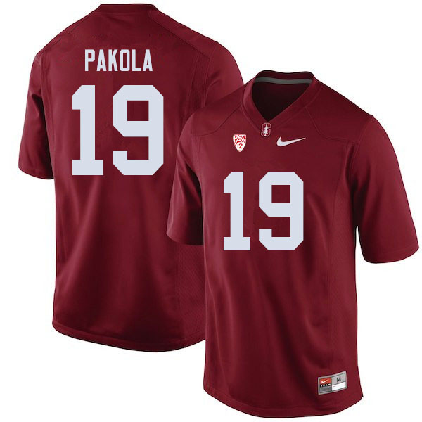 Men #19 Joshua Pakola Stanford Cardinal College Football Jerseys Sale-Cardinal